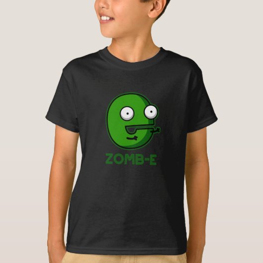 Zomb-E Grappig Halloween Zombie Alfabet Pun T-shirt (Voorkant)