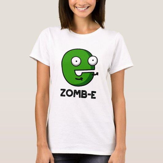 Zomb-E Grappig Halloween Zombie Alfabet Pun T-shirt (Voorkant)