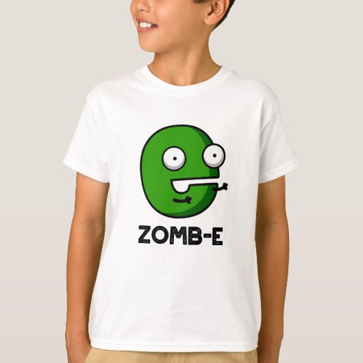 Zomb-E Grappig Halloween Zombie Alfabet Pun T-shirt (Voorkant)