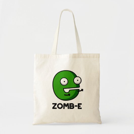 Zomb-E Grappig Halloween Zombie Alfabet Pun Tote Bag (Voorkant)