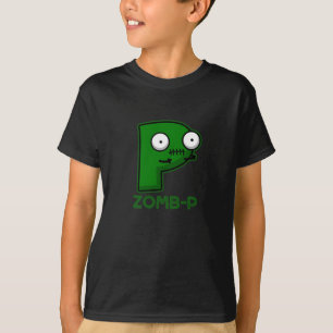 Zomb-P Grappig Halloween Zombie Alfabet Pun Dark B T-shirt