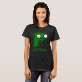 Zomb-P Grappig Halloween Zombie Alfabet Pun Dark B T-shirt (Voorkant volledig)