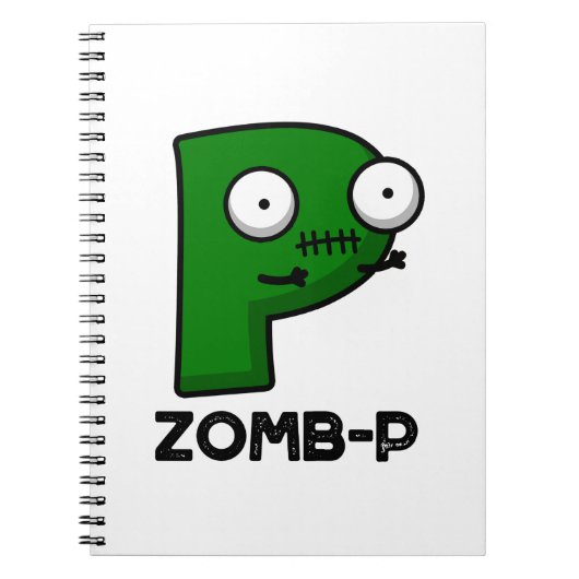 Zomb-P Grappig Halloween Zombie Alfabet Pun Notitieboek (Voorkant)