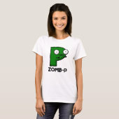 Zomb-P Grappig Halloween Zombie Alfabet Pun T-shirt (Voorkant volledig)