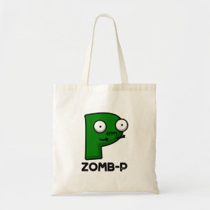 Zomb-P Grappig Halloween Zombie Alfabet Pun Tote Bag