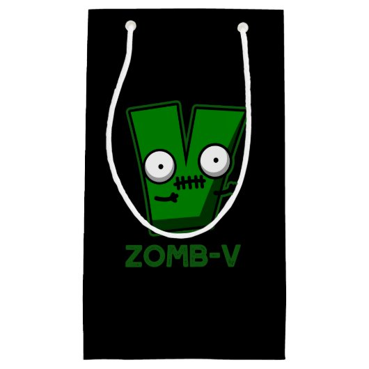 Zomb-V Grappig Halloween Zombie Alfabet Pun Dark B Klein Cadeauzakje (Voorkant)