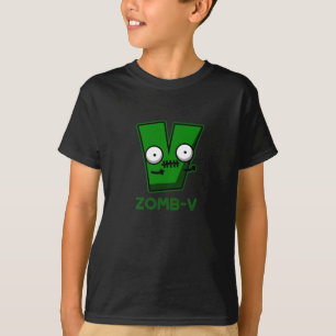 Zomb-V Grappig Halloween Zombie Alfabet Pun Dark B T-shirt