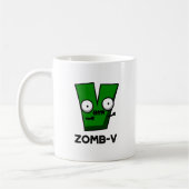 Zomb-V Grappig Halloween Zombie Alfabet V Pun Koffiemok (Links)