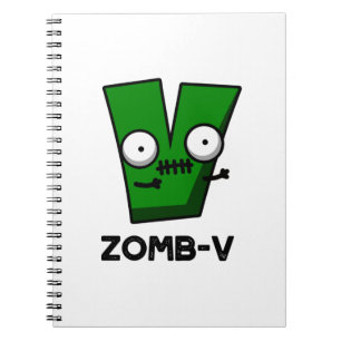 Zomb-V Grappig Halloween Zombie Alfabet V Pun Notitieboek
