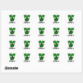 Zomb-V Grappig Halloween Zombie Alfabet V Pun Ronde Sticker (Vel)