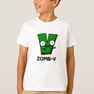 Zomb-V Grappig Halloween Zombie Alfabet V Pun T-shirt