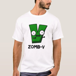 Zomb-V Grappig Halloween Zombie Alfabet V Pun T-shirt