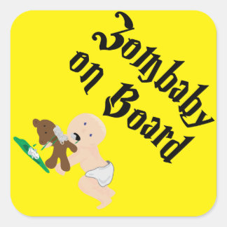 Zombaby aan boord vierkante sticker