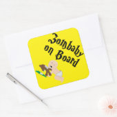 Zombaby aan boord vierkante sticker (Envelop)