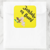 Zombaby aan boord vierkante sticker (Tas)