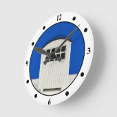 Zombalkcabine in blauw en wit ronde klok (Hoek)