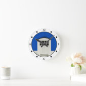 Zombalkcabine in blauw en wit ronde klok (Huis)