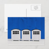 Zombalkcabines in blauw en wit briefkaart (Voorkant / Achterkant)