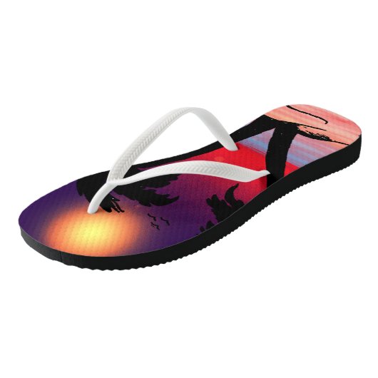 Zombalpalmen Paarse rode bomen Teenslippers (Schuin)