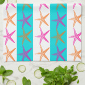 Zombalthema Starfish op Blauwgroen strepen Theedoek (Gevouwen)
