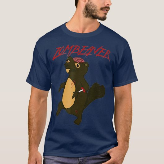 Zombeavers Funny Zombie Beaver Joke Spooky T-shirt (Voorkant)