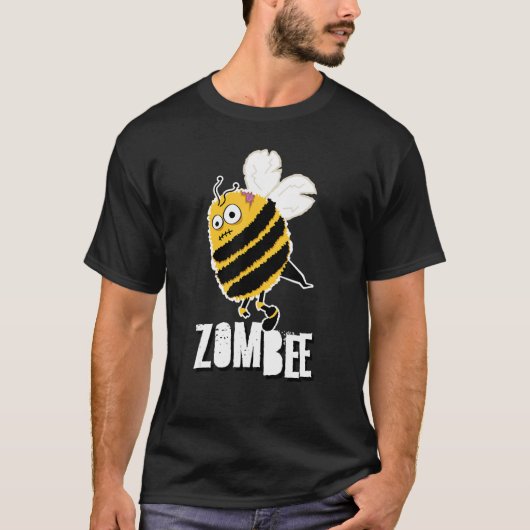 Zombee Bee Zombie Halloween Bumblebee Brain Spooky T-shirt (Voorkant)