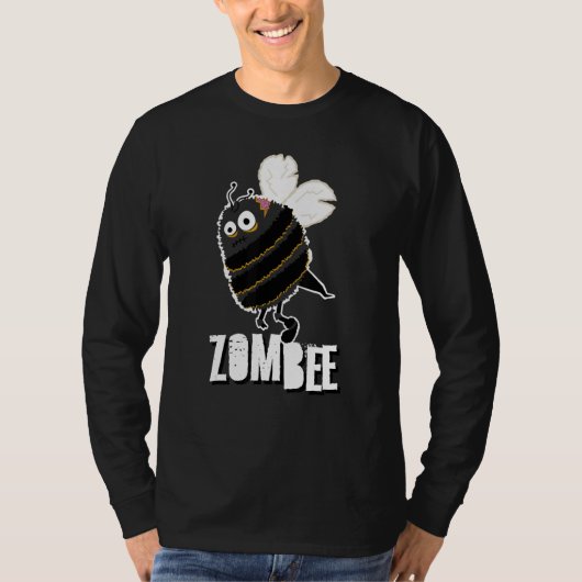 Zombee Bee Zombie Halloween Bumblebee Yellow Spook T-shirt (Voorkant)