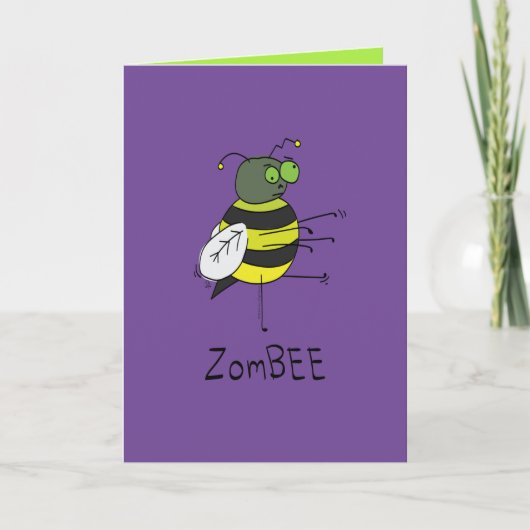 ZomBEE - Grappa Halloween Zombie Bij Wenskaart Kaart (Voorkant)