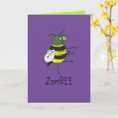 ZomBEE - Grappa Halloween Zombie Bij Wenskaart Kaart (Gele Bloem)