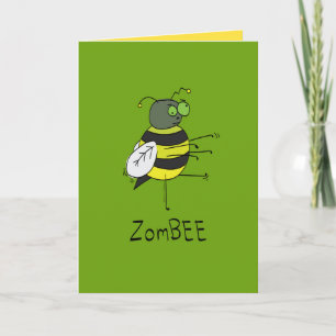 ZomBEE - Grappige Halloween Zombie Bij Wenskaart Kaart