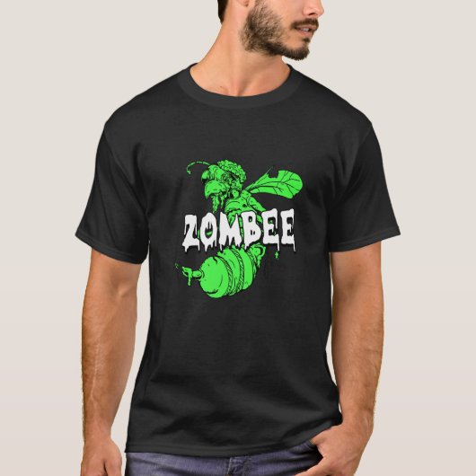 Zombee Halloween kostuum Cool Bee Zombie Pun Beek T-shirt (Voorkant)