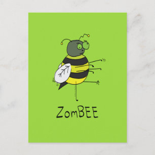 ZomBEE Zombie Bee Funny Briefkaart