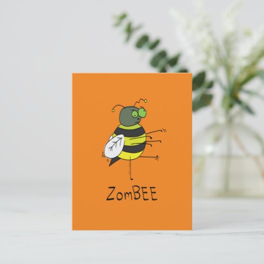 ZomBEE Zombie Bee Funny Briefkaart (Staand voorkant)