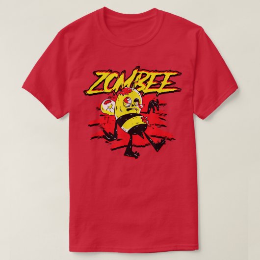 Zombee Zombie Bee Halloween for Beekeper Yellow B T-shirt (Design voorkant)
