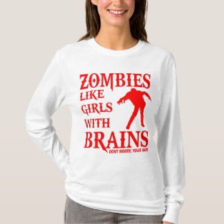 ZOMBIA ZOALS MEISJES MET RODE LOGO BRAINEN T-SHIRT