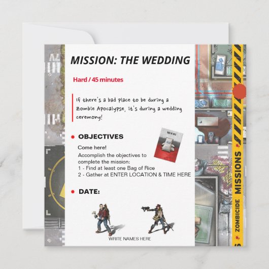 Zombicide Mission Wedding Invitation (Voorkant)
