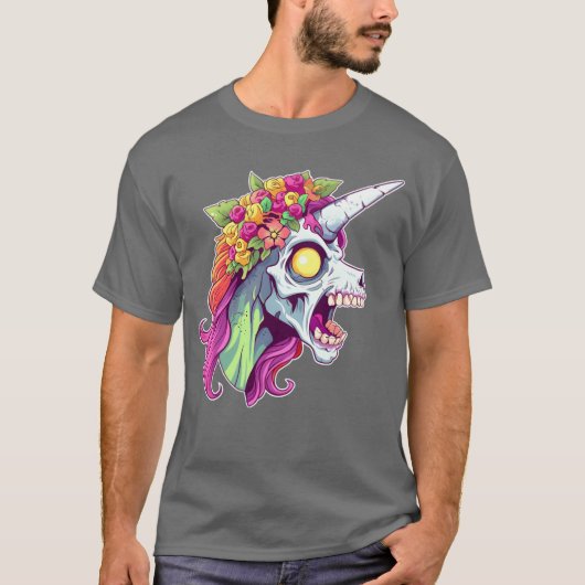 Zombicorn Unicorn Halloween T-shirt (Voorkant)