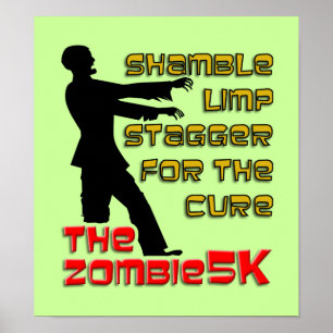 Zombie 5K Grappige Poster