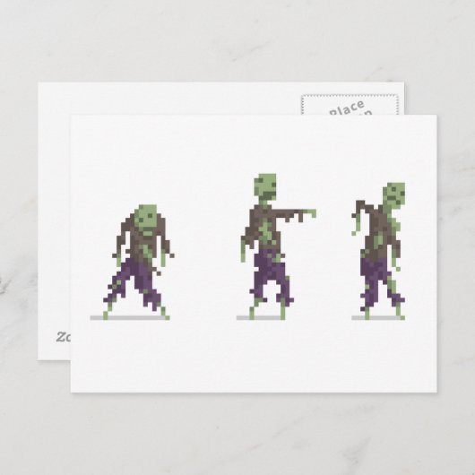 Zombie 8-bits Pixel Art Briefkaart (Voorkant / Achterkant)