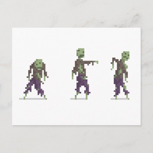 Zombie 8-bits Pixel Art Briefkaart (Voorkant)