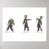 Zombie 8-bits Pixel Art Wide Poster (Voorkant)