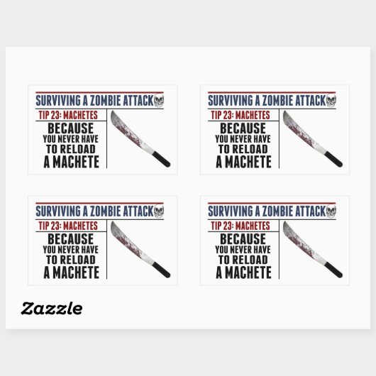 ZOMBIE-AANVAL 23-sticker Rechthoekige Sticker (Vel)