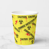 Zombie Aanval Attentie Tape Bloedige Halloween Papieren Bekers (Achterkant)
