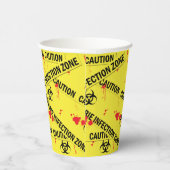 Zombie Aanval Attentie Tape Bloedige Halloween Papieren Bekers (Rechts)