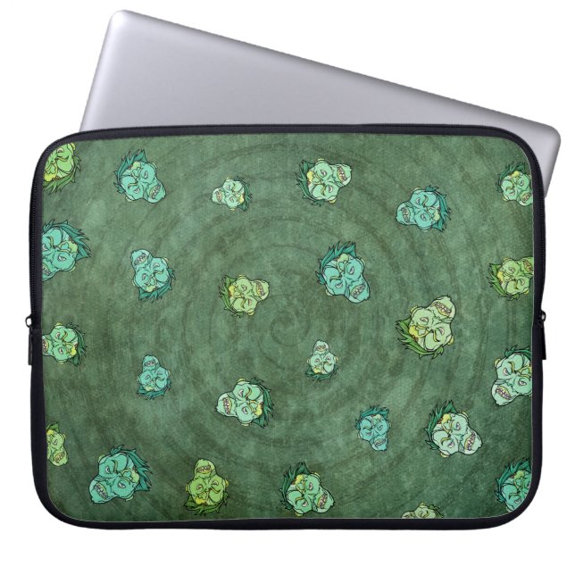 Zombie aanval terug naar school moderne patroon laptop sleeve (Voorkant)