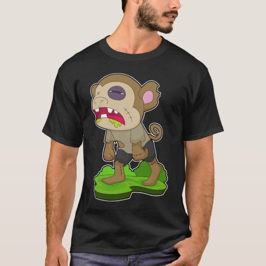Zombie aap Halloween T-shirt (Voorkant)