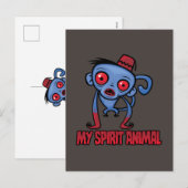 Zombie Aap Is Mijn Geestdier Feestdagenkaart (Voorkant / Achterkant)