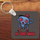 Zombie Aap Is Mijn Geestdier Sleutelhanger (Voorkant)