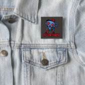 Zombie Aap Is Mijn Geestdier Vierkante Button 5,1 Cm (In situ)