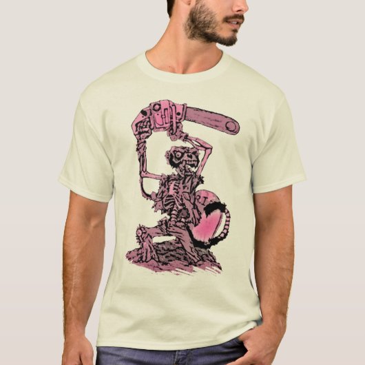 Zombie-aap met een T-shirt voor Chainzaag (Voorkant)